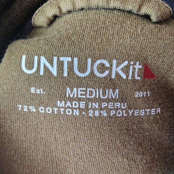 Untuckit Mens Medium Sweatshirt Parkson Snap Fleece Green Long Sleeve - Picture 6 of 10